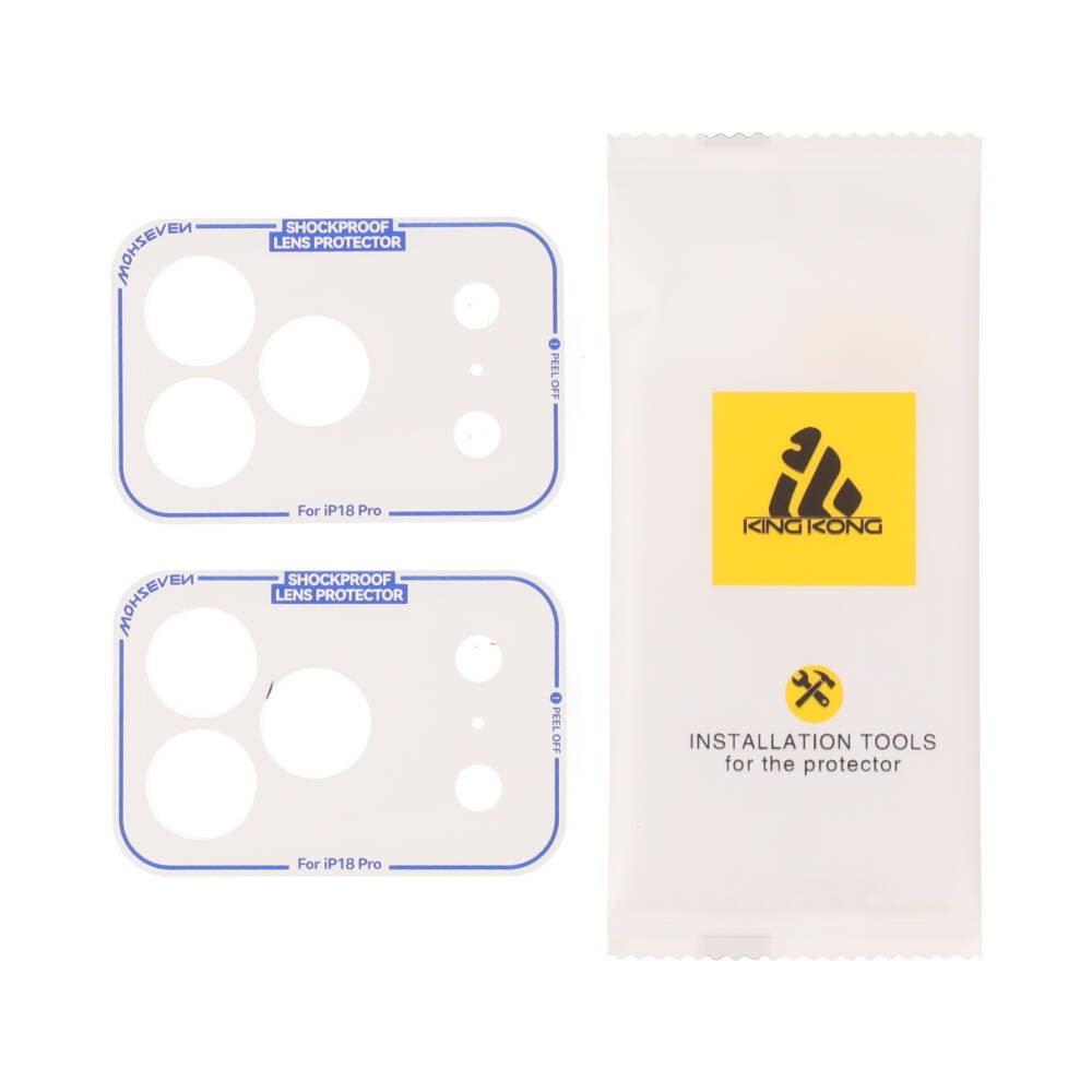 ฟิล์มกันรอยฐานกล้อง KING KONG iPhone 18 Pro Lens Frame Matte with EZ Installer (Pack 2pcs)