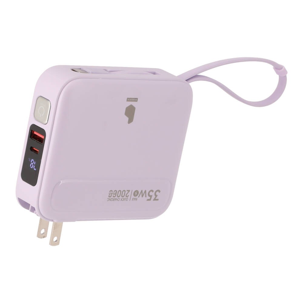 พาวเวอร์แบงค์ Blue Box 20000 mAh built-in Lightning/Type-C cable PD35W Purple (EP-P203) (CCC)