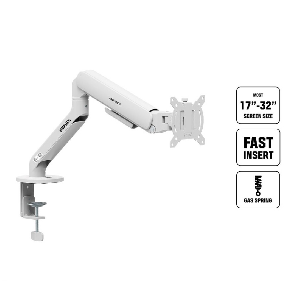 แขนจับจอมอนิเตอร์ ERGONOZ ZIMPLEX Single Monitor Arm (EGN-ZIMPLEX-S-W) White