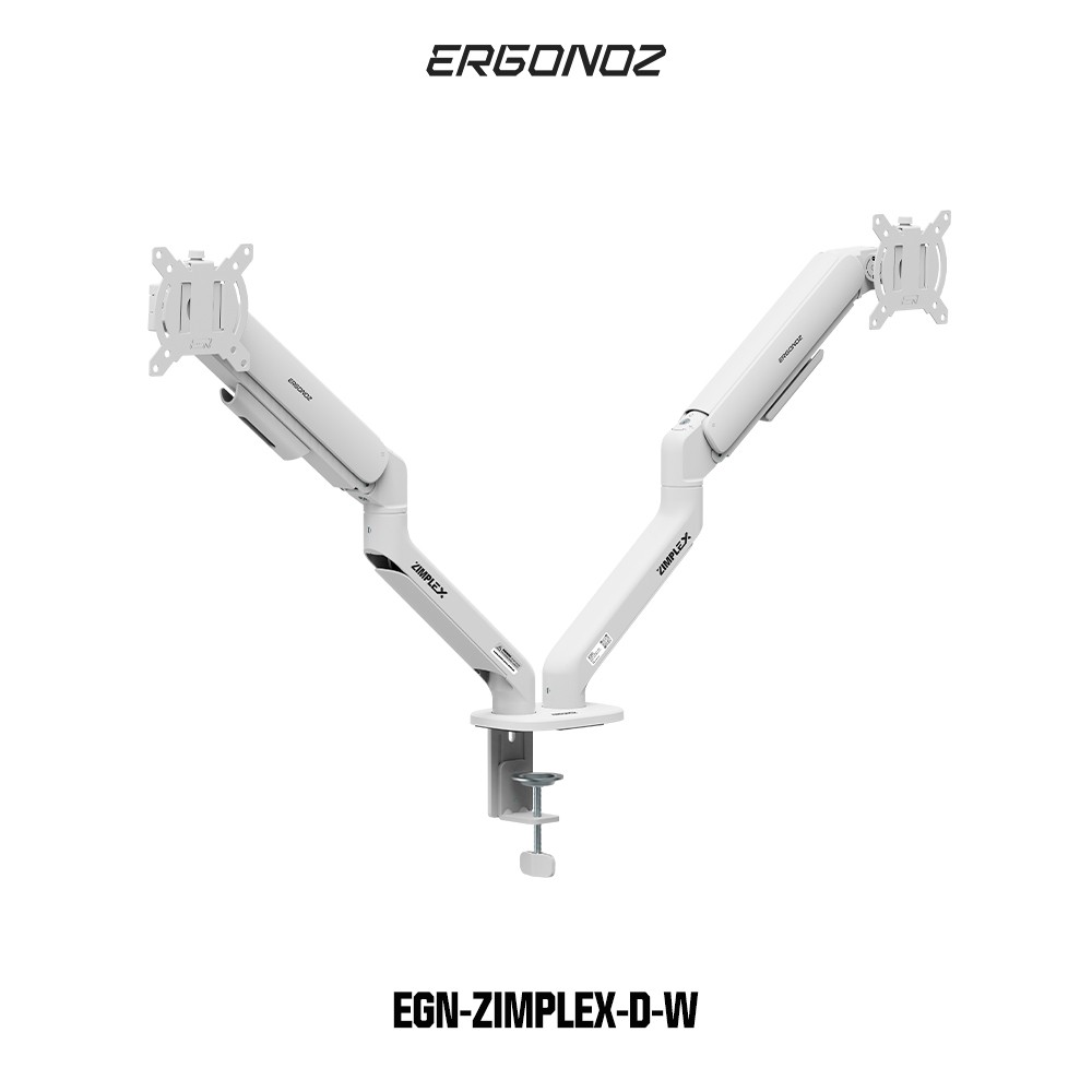 แขนจับจอมอนิเตอร์ ERGONOZ ZIMPLEX Twin Monitor Arm (EGN-ZIMPLEX-D-W) White