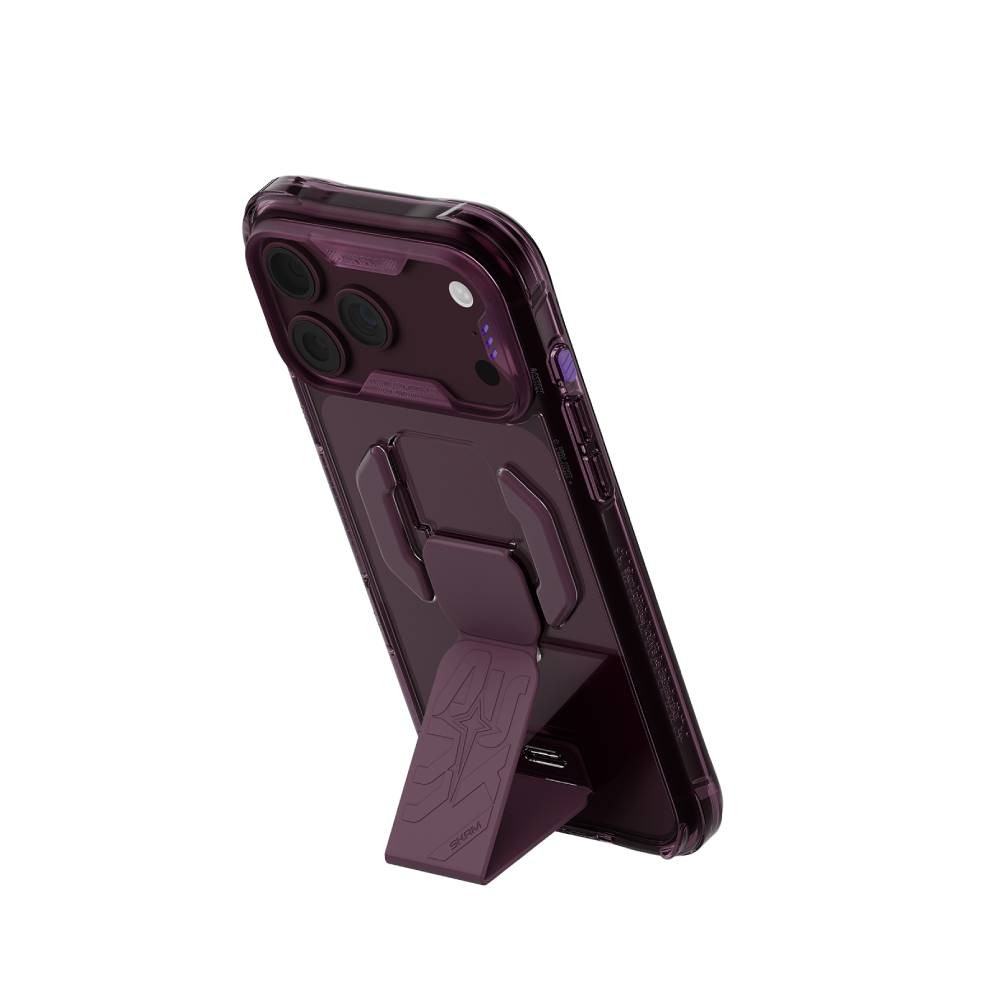 เคส Skinarma iPhone 18 Pro Max Helio CE Magsafe/Silicon/Grip-Stand - Burgundy