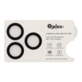 ฟิล์มกันเลนส์ QPLUS iPhone 18 Pro/18 Pro Max Camera Ring Lens Black