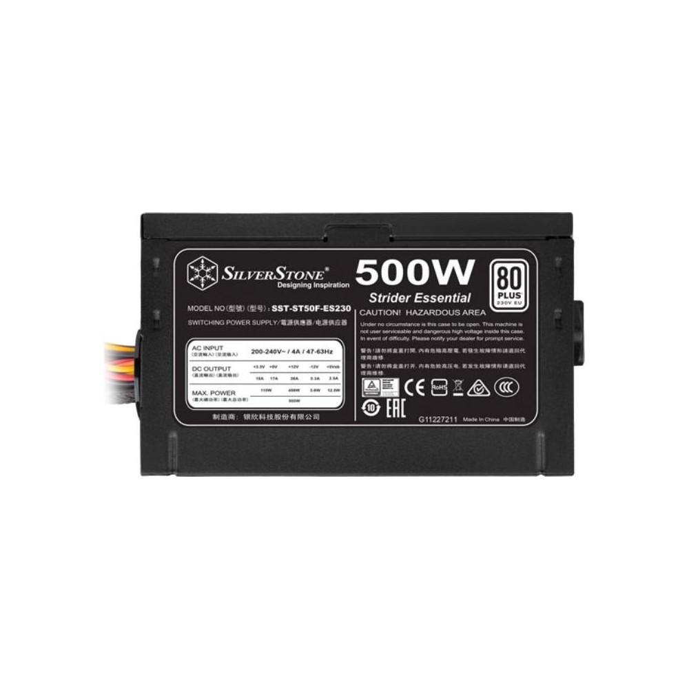 พาวเวอร์ซัพพลาย SILVERSTONE Power Supply Essential 500 Watt 80Plus White