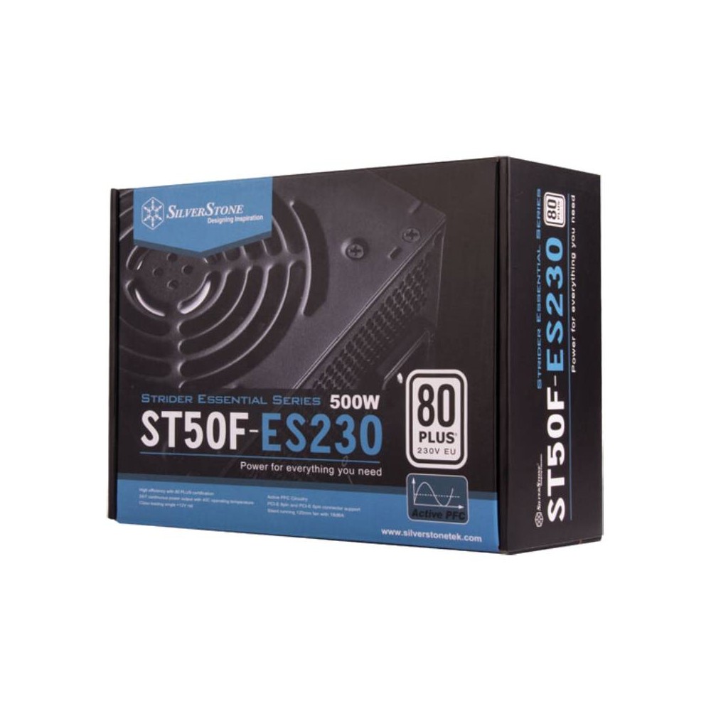 พาวเวอร์ซัพพลาย SILVERSTONE Power Supply Essential 500 Watt 80Plus White