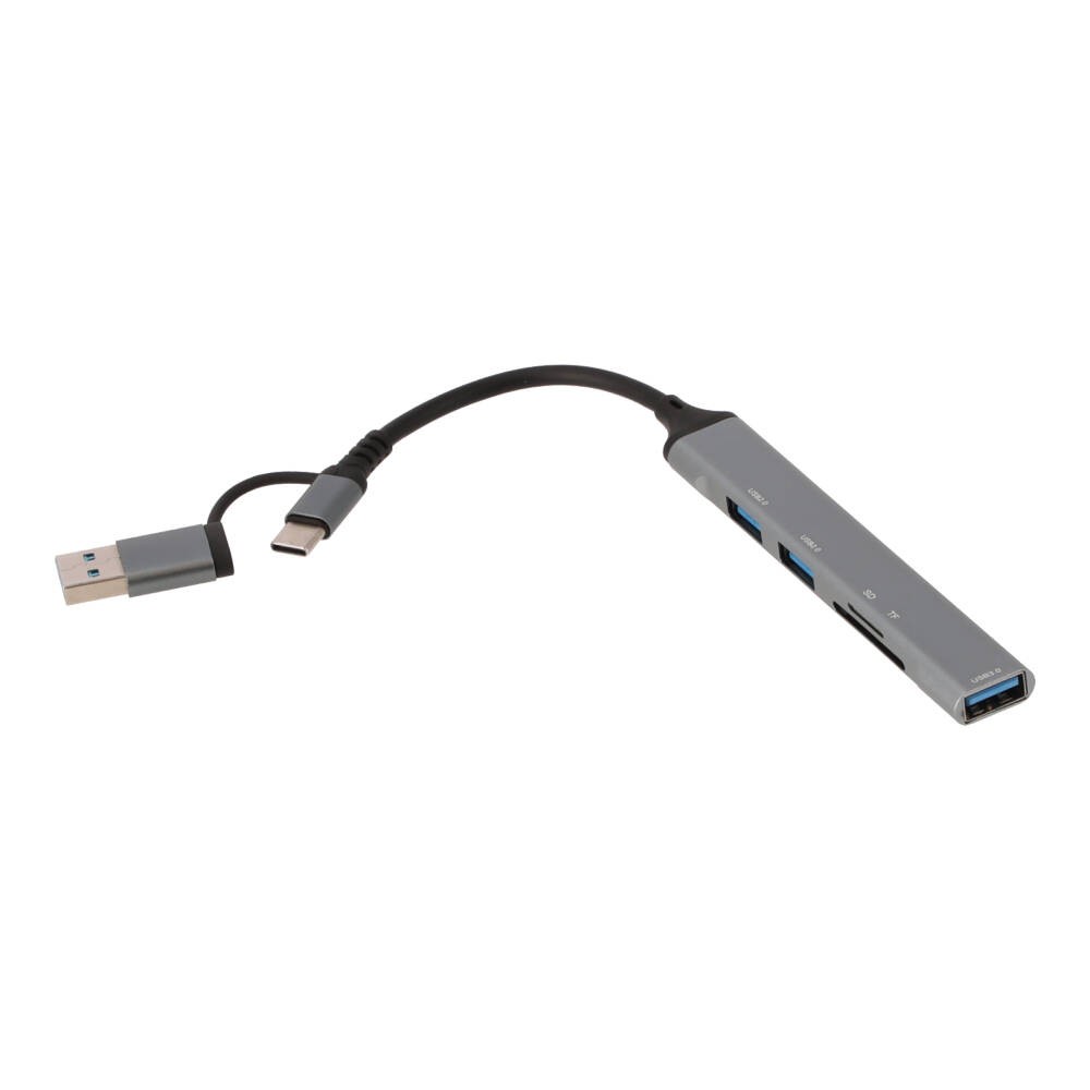 TECHPRO HUB 5-in-2 2xUSB 2.0/USB3.0/Card reader SDTF (HUBTP01)