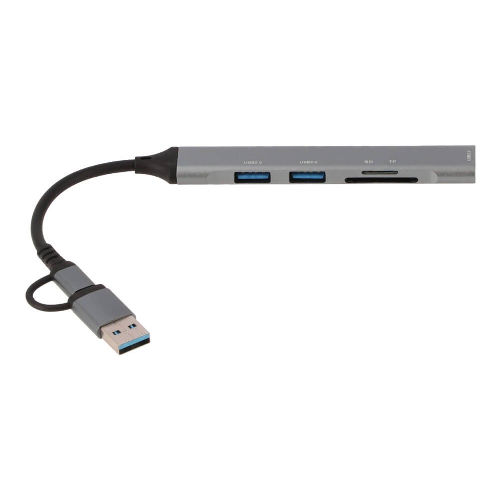 TECHPRO HUB 5-in-2 2xUSB 2.0/USB3.0/Card reader SDTF (HUBTP01)
