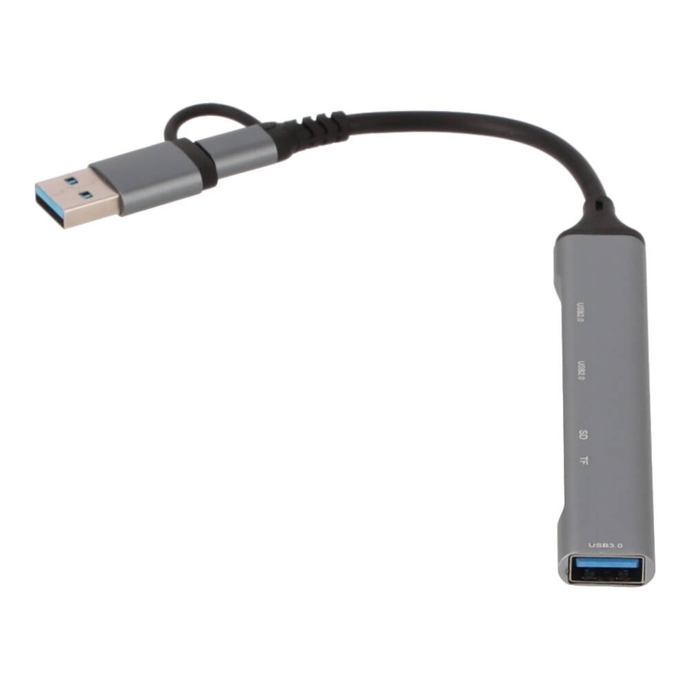 TECHPRO HUB 5-in-2 2xUSB 2.0/USB3.0/Card reader SDTF (HUBTP01)