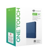 ฮาร์ดดิสก์ Seagate HDD Ext One Touch USB-C Portable with password 4TB Dark Blue (STNR4000410)