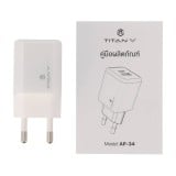 อะแดปเตอร์ TITANV Wall Charger 1 USB-C / 1 USB-A (PD30W/PPS33W) (TI-WC33W1C1A) White