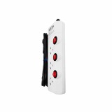 ปลั๊กไฟ DATA Plug 3 Way 3 Switch 5M. TIS HM3359M5W White