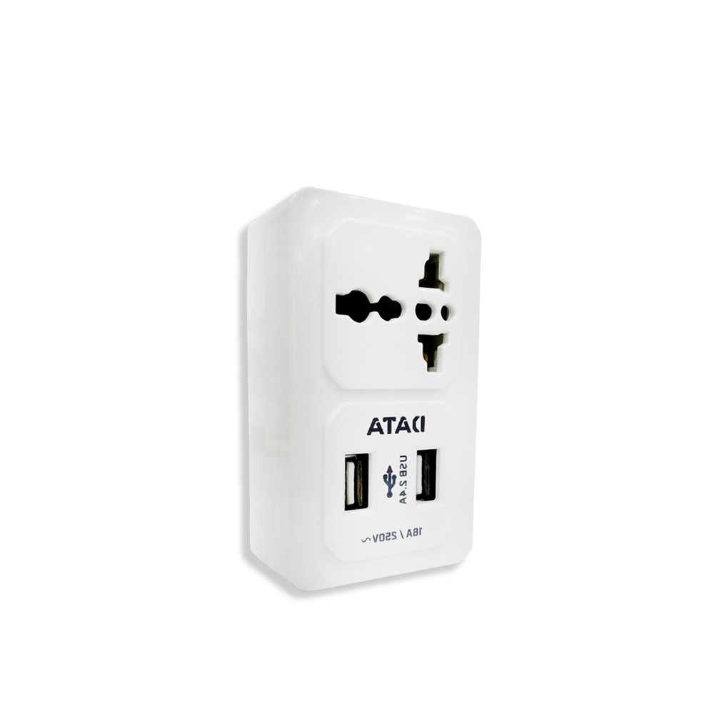 ปลั๊กไฟ DATA Universal Adapter 1 Way 2 USB AL36