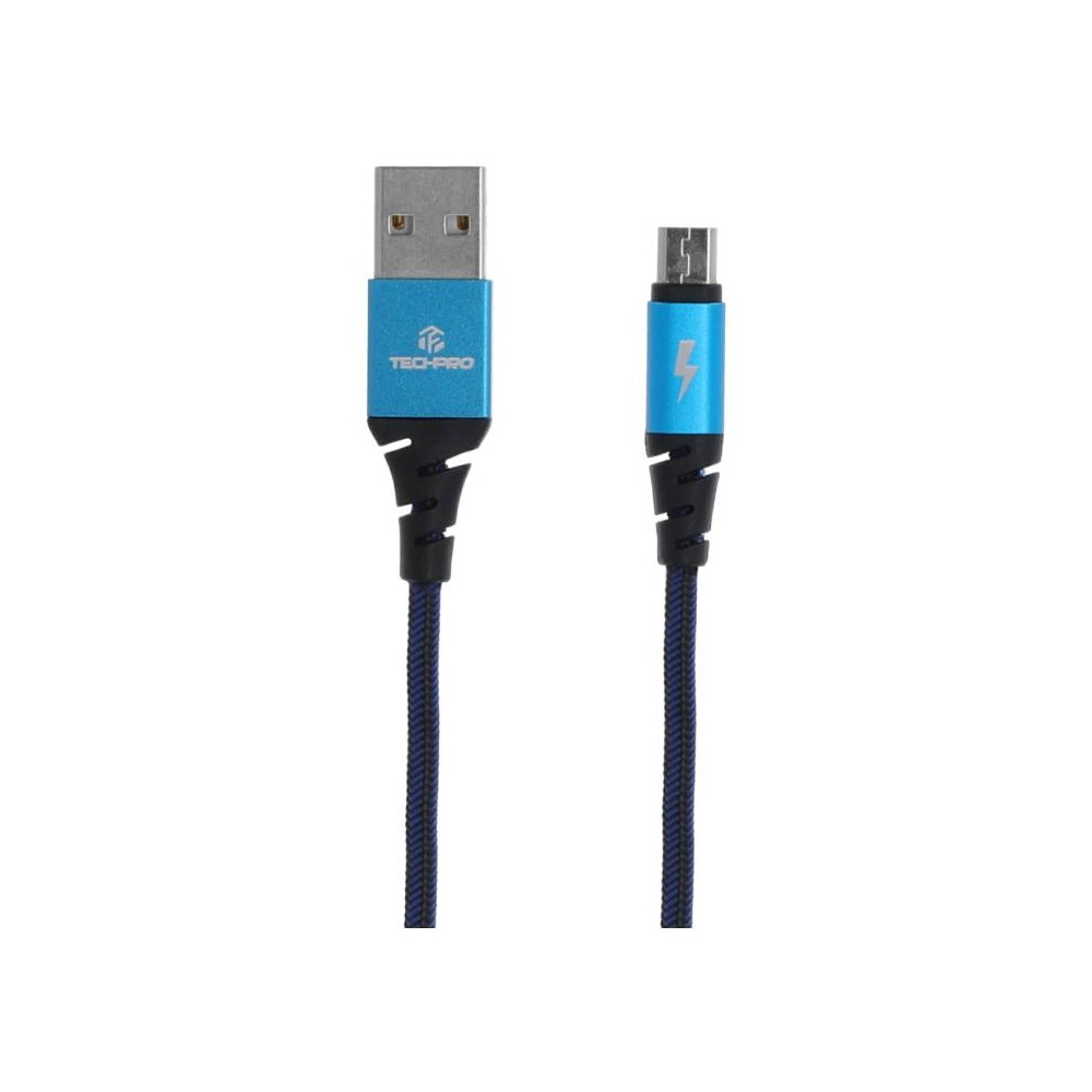 Tech Cable 00 สาย Micro USB TECHPRO TCM-001 Kevlar Micro USB Cable Blue