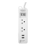Anitech TIS Plug 2 Way 1 Switch 2 USB 2M. H222
