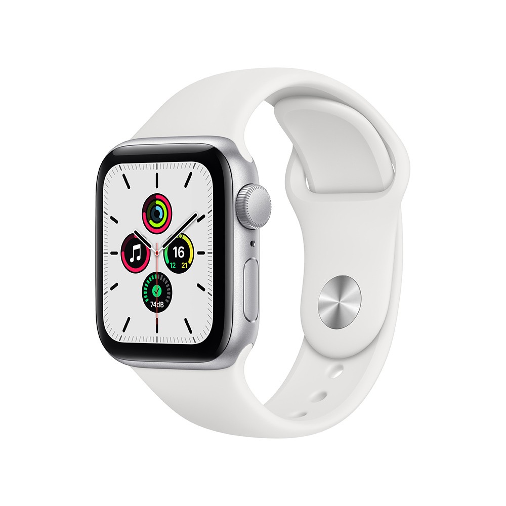 Apple Watch SE GPS 40mm Silver Aluminium Case with White Sport Band