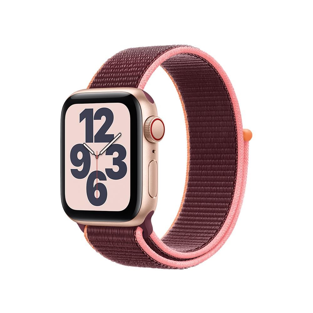 Apple Watch SE GPS + Cellular 40mm Gold Aluminium Case with Plum Sport Loop