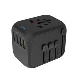 Blue Box Travel Adapter with 4 USB-A Port Black