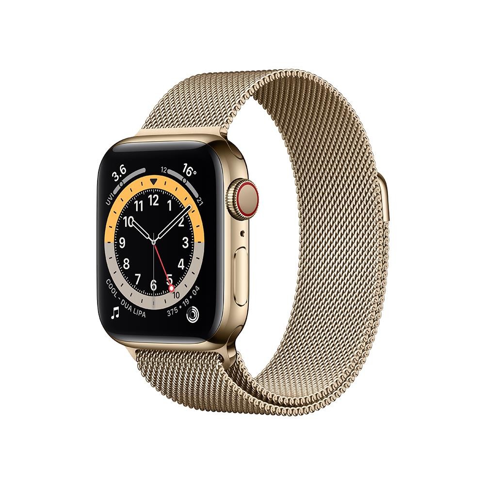 Apple Watch Series 6 GPS + Cellular 40mm Gold Stainless Steel Case with Gold Milanese Loop