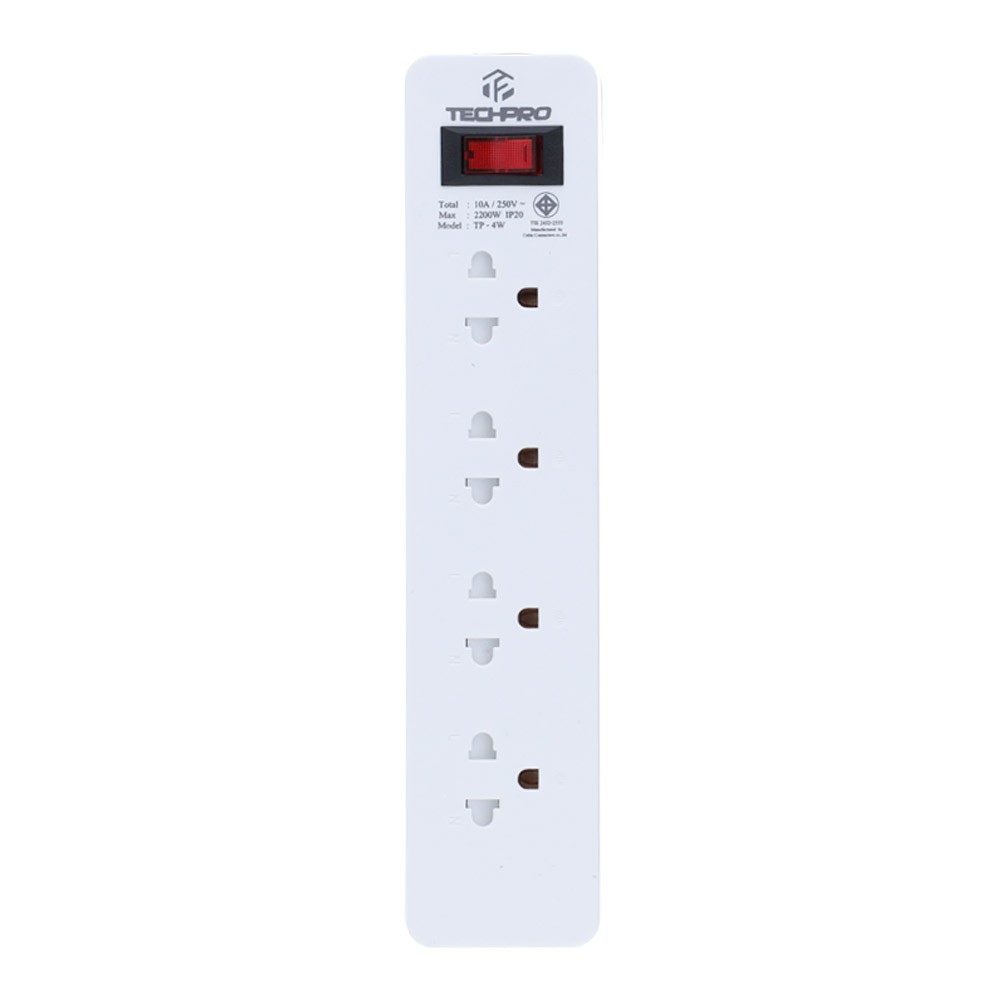 ปลั๊กไฟ TECHPRO 4 Way 1 Switch 3M.