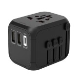 Blue Box Travel Adapter with 2 USB-A and 1 USB-C (PD) Port Black