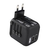 หัวแปลงปลั๊กไฟ Blue Box Travel Adapter with 2 USB-A and 1 USB-C (PD) Port Black