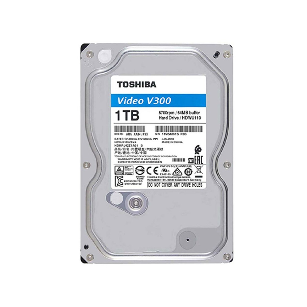 Toshiba HDD PC V300 1TB 5700RPM SATA III (6GB) 64MB for CCTV - 3 Year