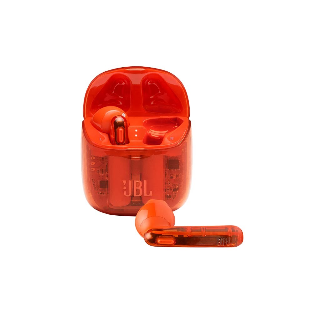 JBL Earbud TWS T225 Ghost Edition Clear Orange